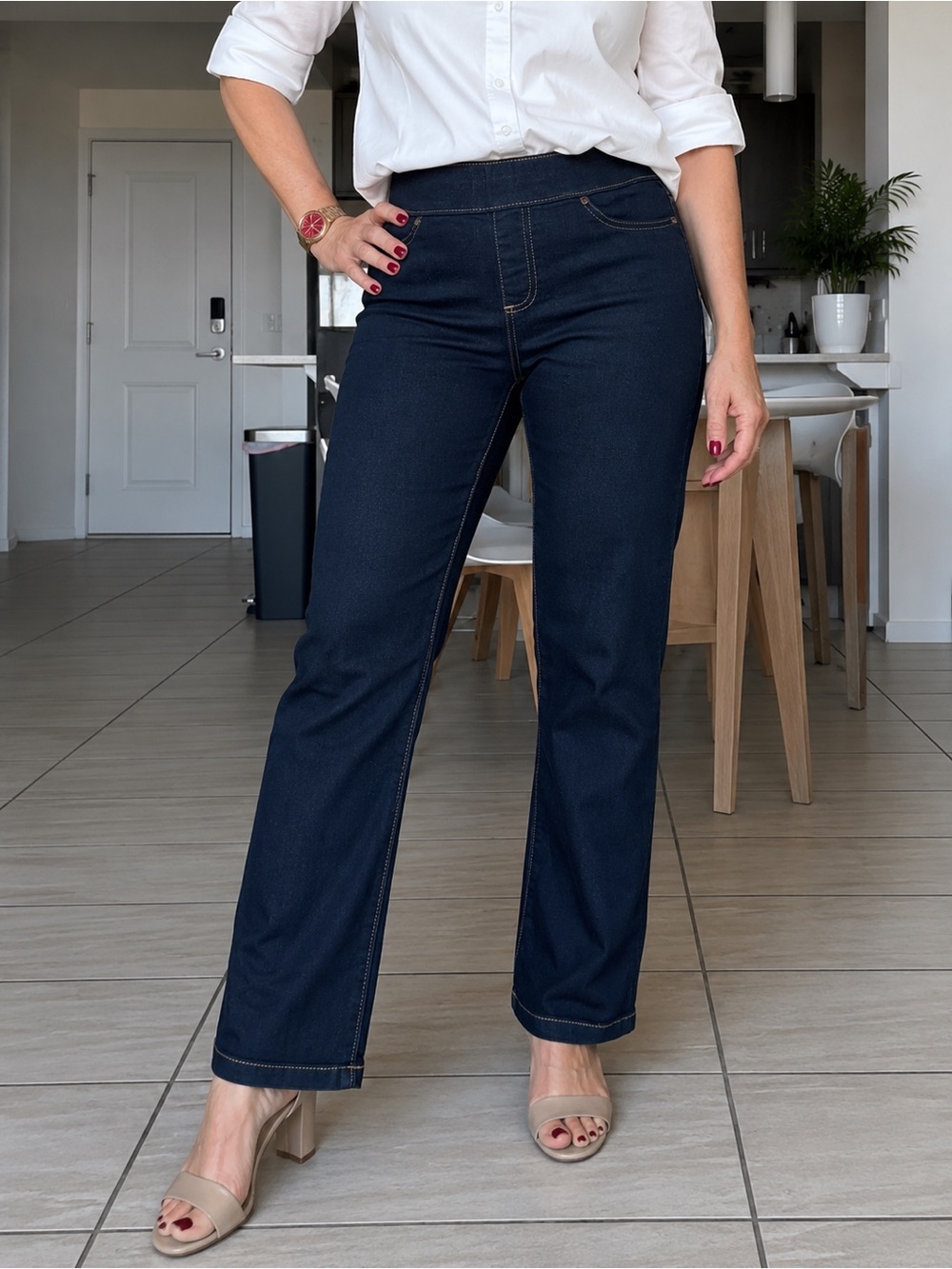 Simply Vera Vera Wang Dark Blue Straight-Leg Jeans